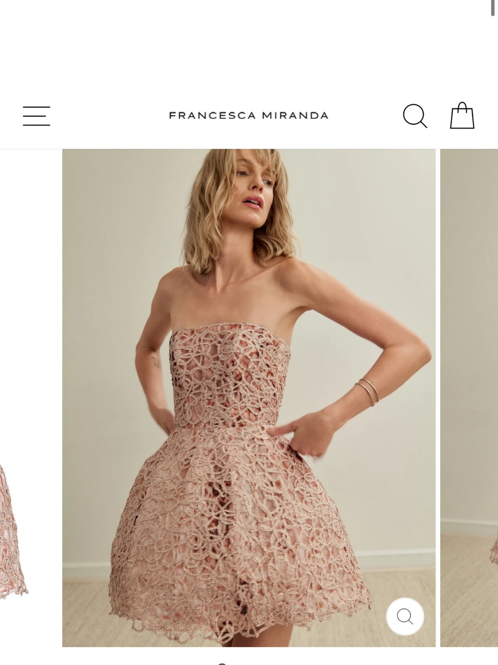 Never Worn Blush Strapless Lace Fit & Flare Dress